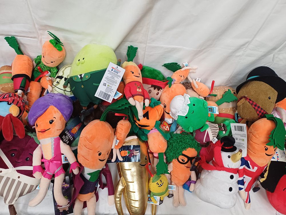 Lot 595: A Collection of Aldi Kevin the Carrot Soft Plush Toys