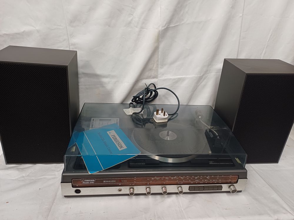 Lot 596: Ferguson Studio 20D Model 3971 Transistorised Music Centre and Speakers