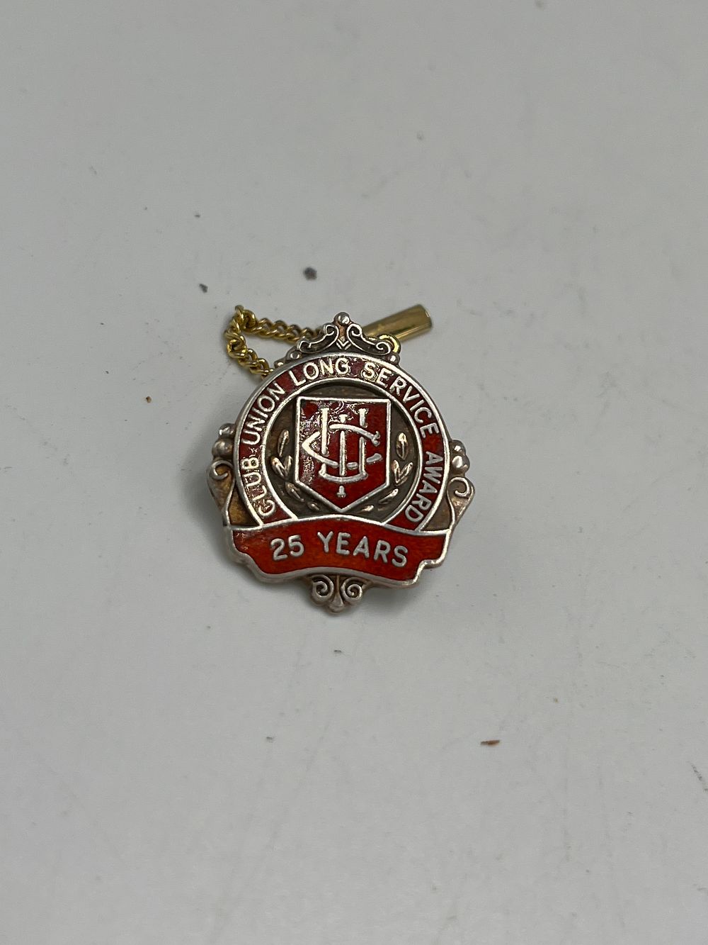 Lot 690: Club Union? Long Service Award Pin, Silver and Enamel