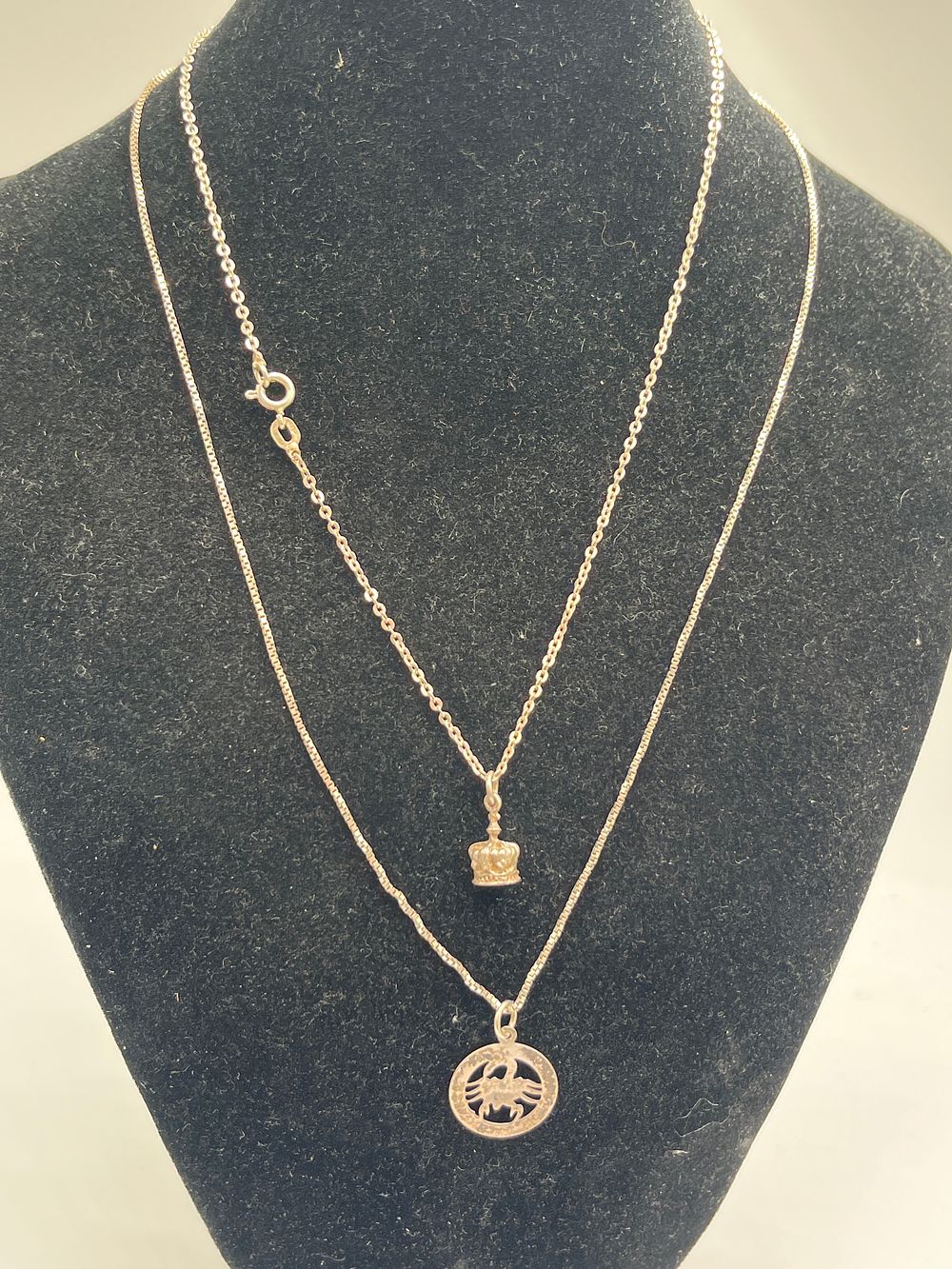 Lot 691: Two 925 Sterling Silver Pendant Necklaces