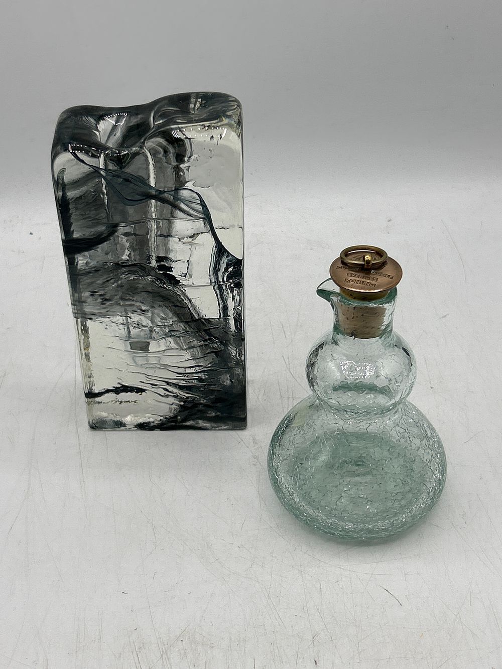 Lot 713: Two Pieces of Studio Art Glass by Ture Berglund? and Others