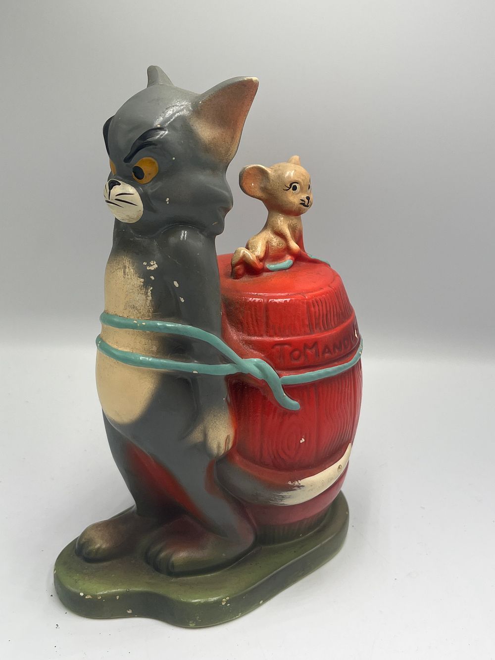 Lot 772: Loew's Inc? Tom and Jerry Ceramic Character Piggy Bank, 8" x 6"