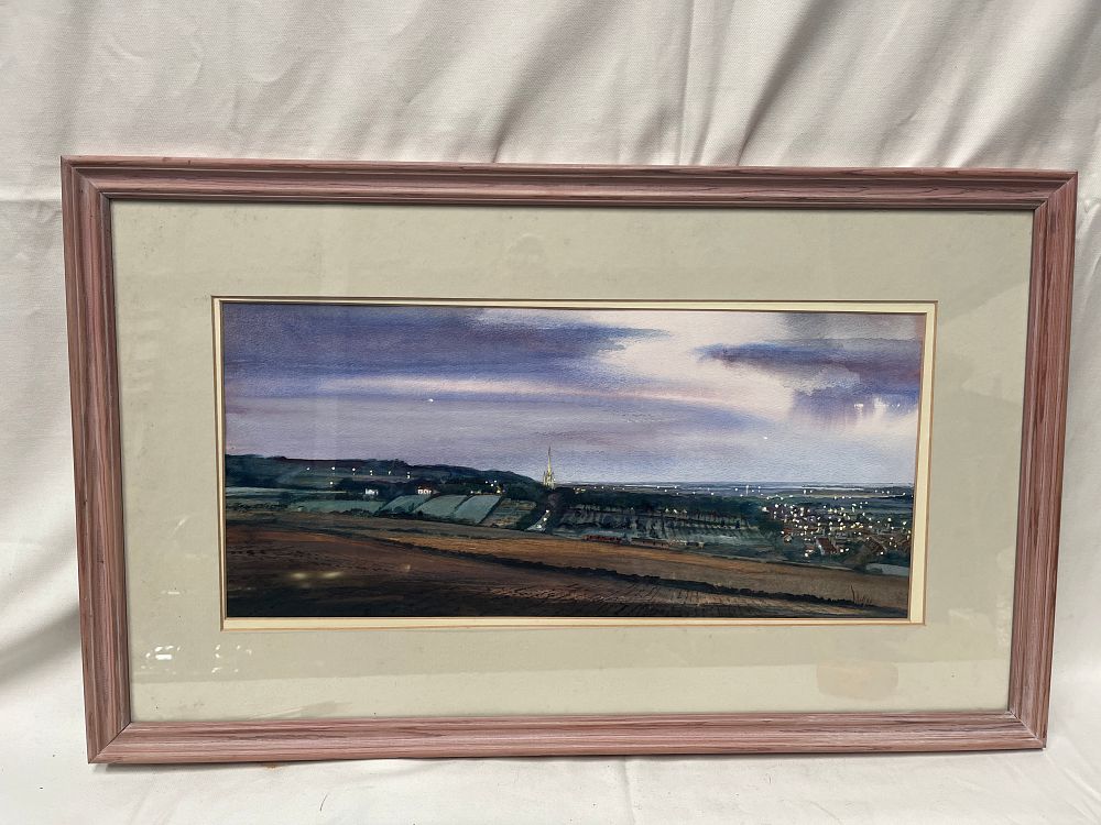 Lot 777: A Contemporary British School Landscape Watercolor by W. J. H.? / W. J. M.?, 1990, 30 x 18"