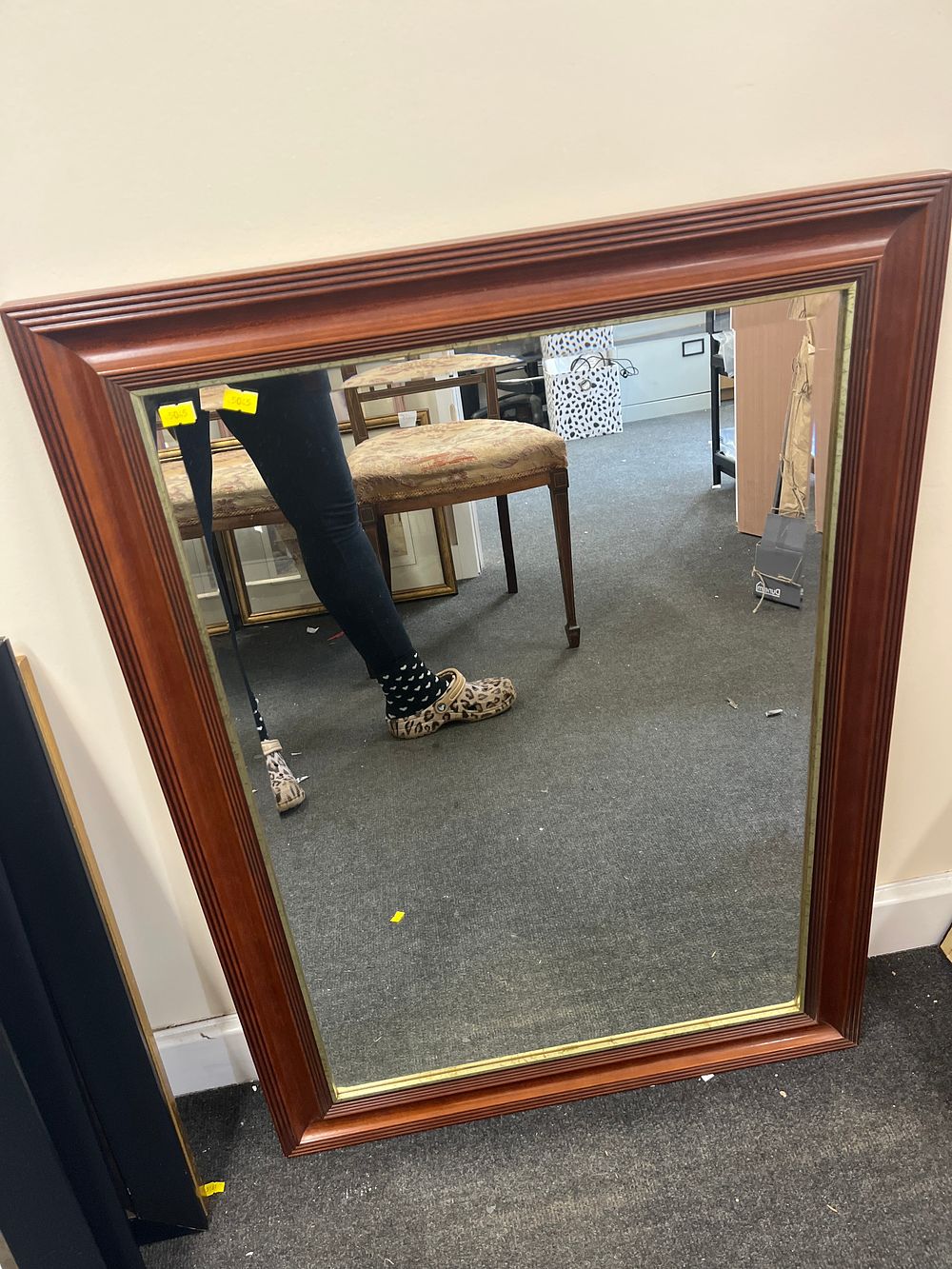 Lot 778: 20th Century Cherry? Framed Rectangular Wall Mirror