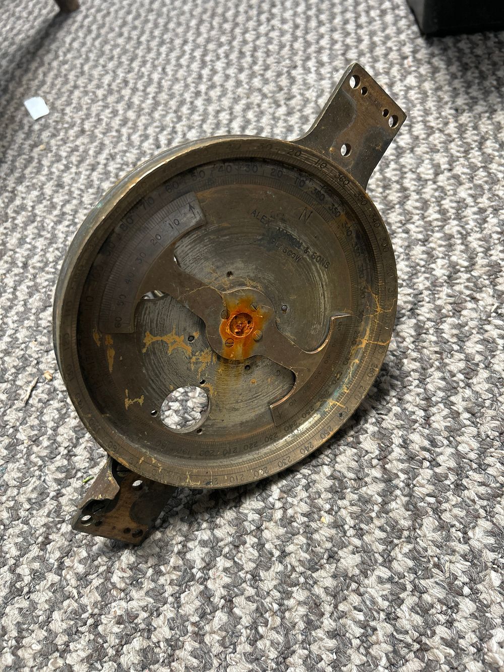 Lot 785: A Brass Nautical Pelorus or Bearing Dial by Alex Morrison & Sons?, Glasgow