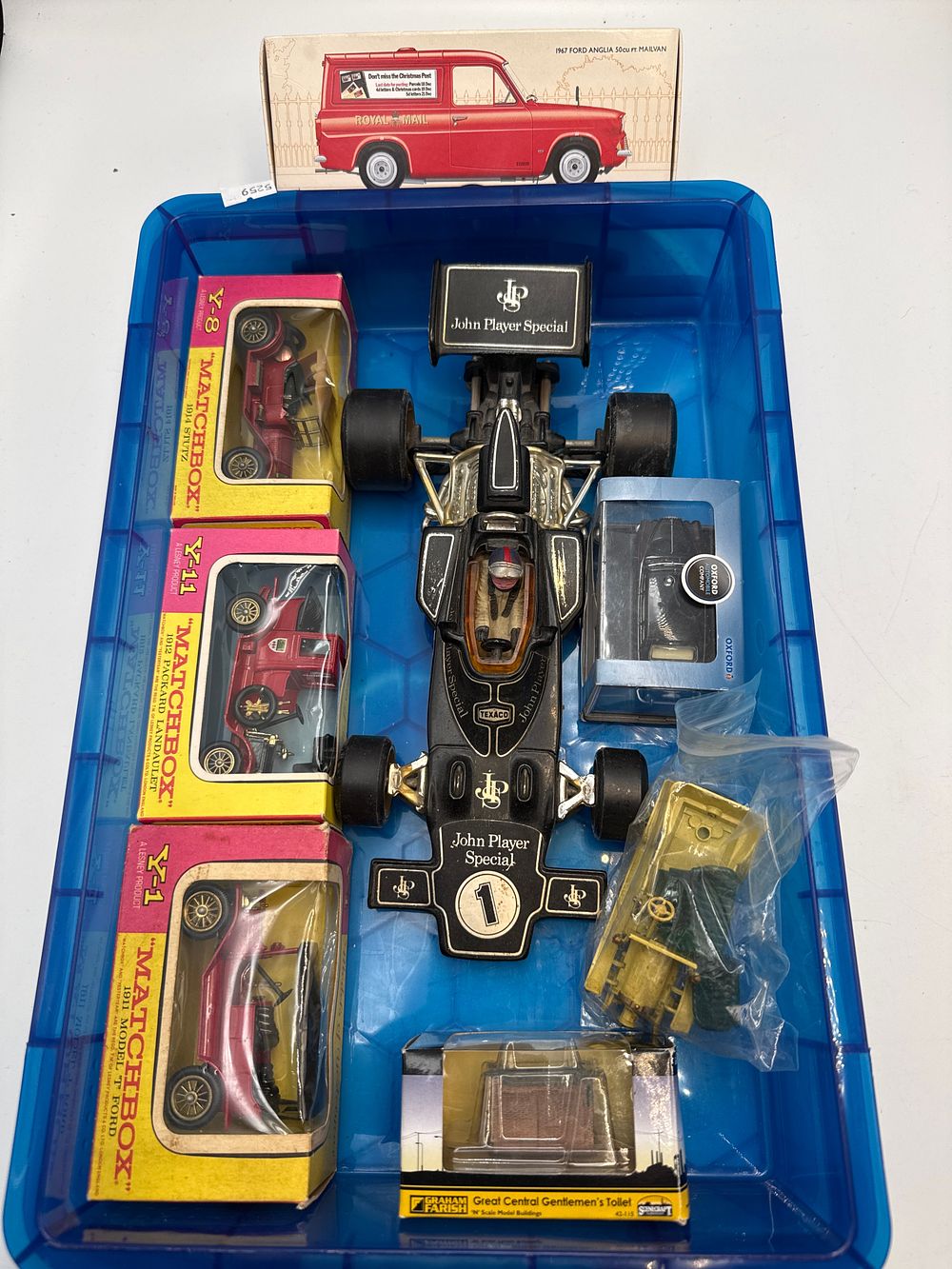 Lot 826: A Collection of Die-Cast Vehicles and Model Buildings Including Matchbox and Corgi?