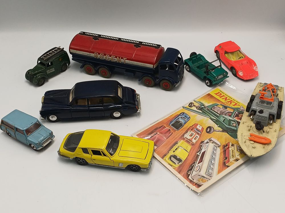 Lot 874: A Collection of Dinky Toys Die-Cast Vehicles and Motorised Plastic Boat