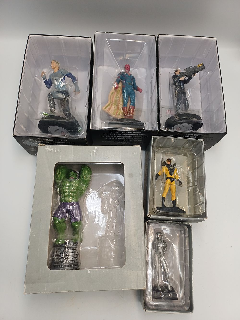 Lot 878: A Collection of Marvel Metallic Resin Figurines by Eaglemoss