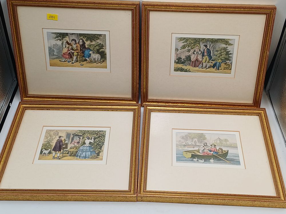 Lot 898: A Set of Four Victorian Baxter Process? Colour Prints, 10" x 9"