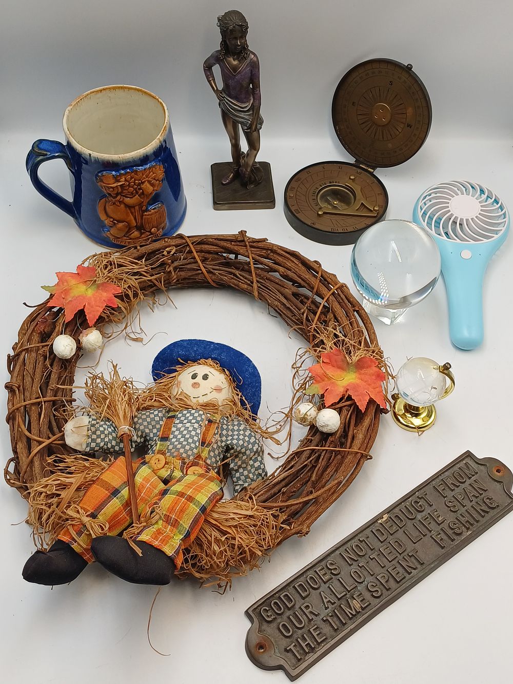 Lot 909: An Assortment of Decorative Objects, Scientific Instruments, and Seasonal Decor