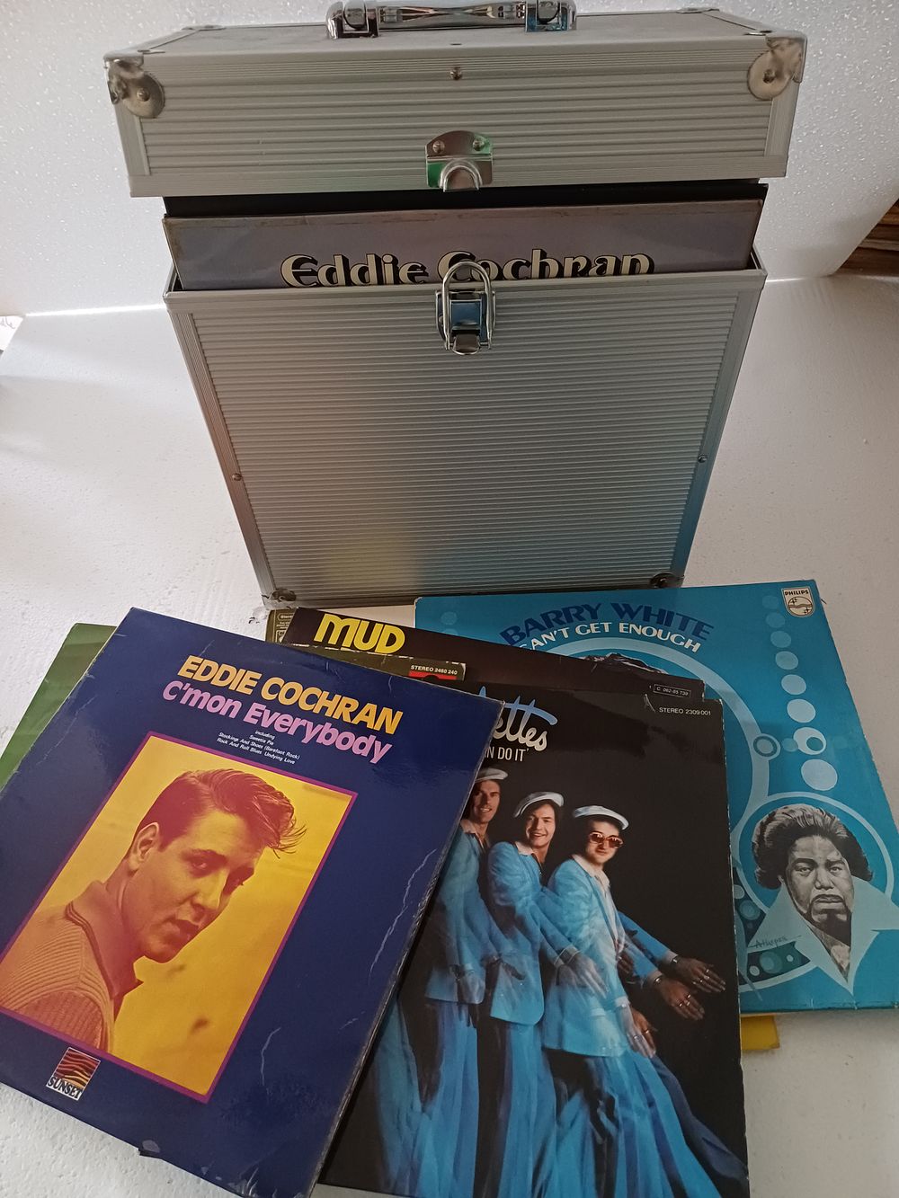 Lot 933: Vinyl Tonic Aluminum Case and Collection of Rock & Roll Vinyl LP Records