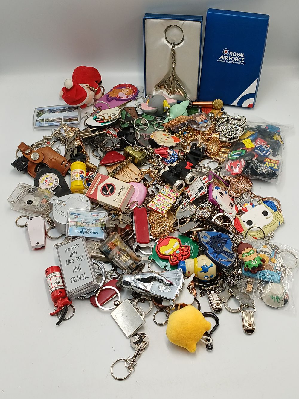 Lot 961: Royal Air Force? Boxed White Metal Keyring and Assorted Novelty Collection