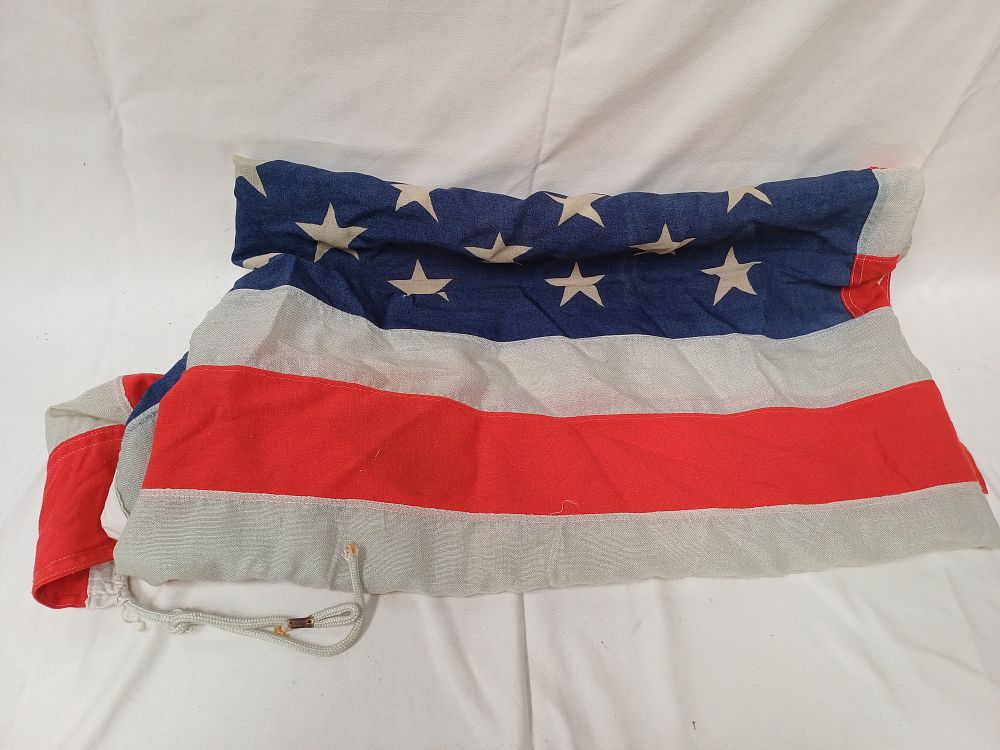 Lot 972: United States Navy? Cotton Bunting 50-Star Ensign, 94 x 44"