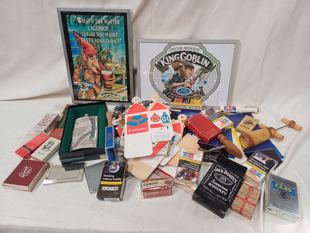 Lot 977: A Collection of Barware and Tobacciana Featuring Hobgoblin Brewery Mirrors