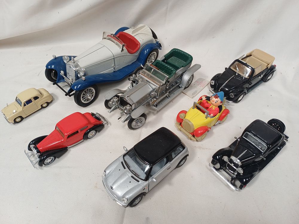 Lot 981: A Group of Die-Cast and Plastic Model Vehicles Including Rolls-Royce and Mercedes-Benz