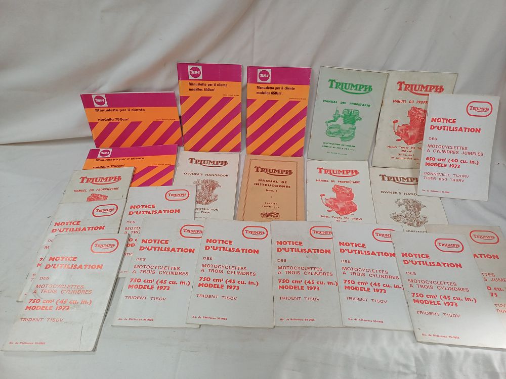 Lot 999: A Collection of Triumph and BSA Motorcycle Owner's Handbooks and Manuals, 1973