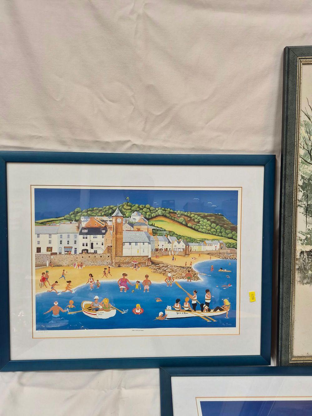 Lot 1024: A Group of Three Works comprising Two Cornish Landscape Prints by Liz Jones and One Oil Painting by Lewis?