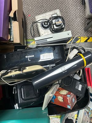 Xbox One S? Console and Assorted Household Electronics. A group of miscellaneous household 