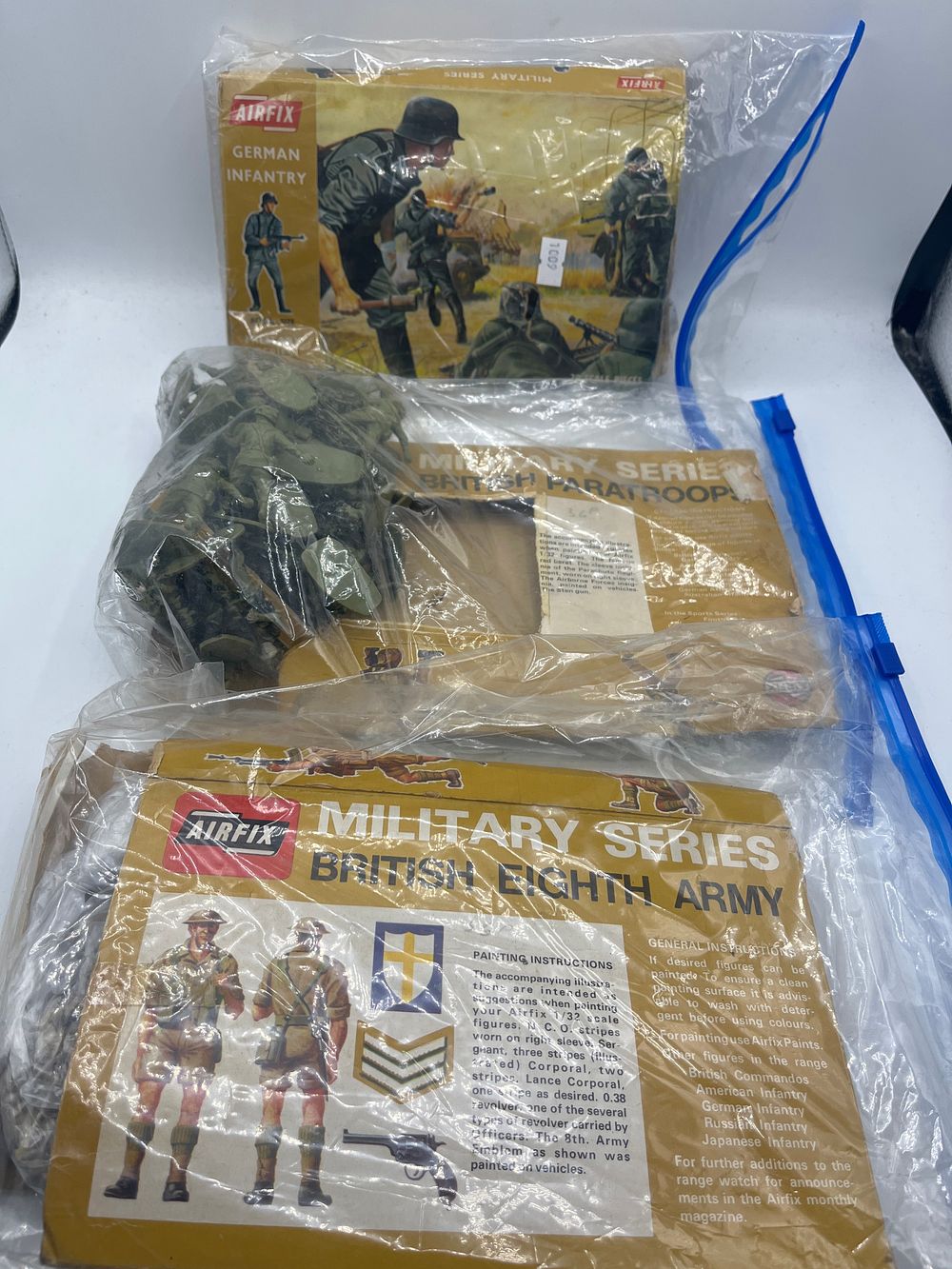 Lot 1142: A Collection of Airfix 1/32 Scale Plastic Military Figures and Boxes