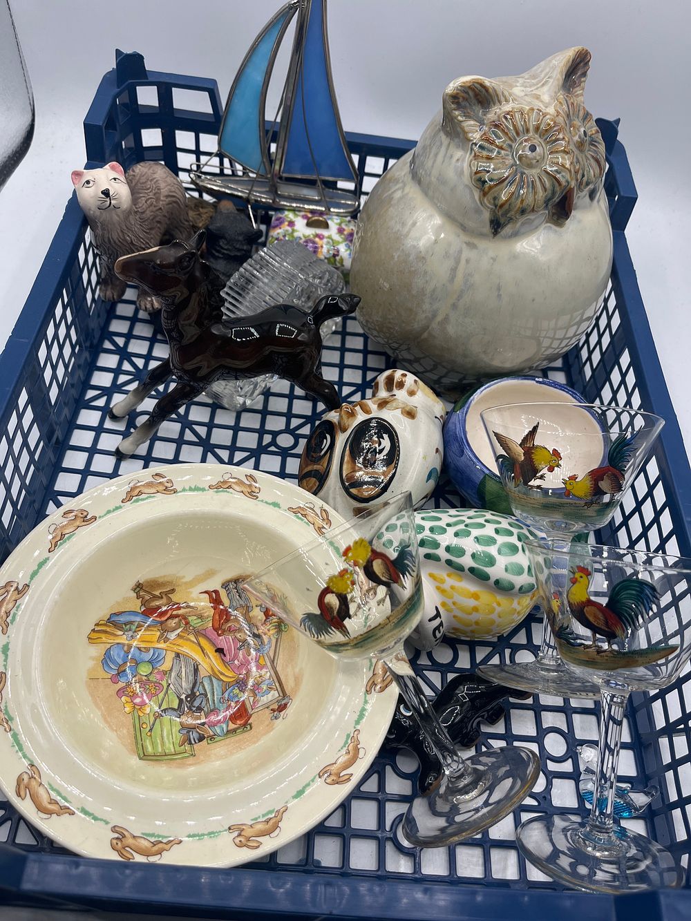 Lot 1143: Royal Doulton? Ceramic Bunnykins Nursery Bowl and Beswick? Ceramic Foal
