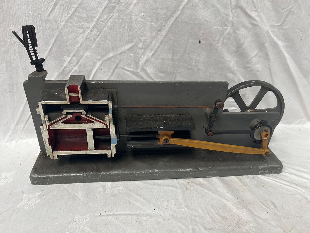 Lot 1204: Vintage Cast Metal Educational Cutaway Model of a Horizontal Steam Engine