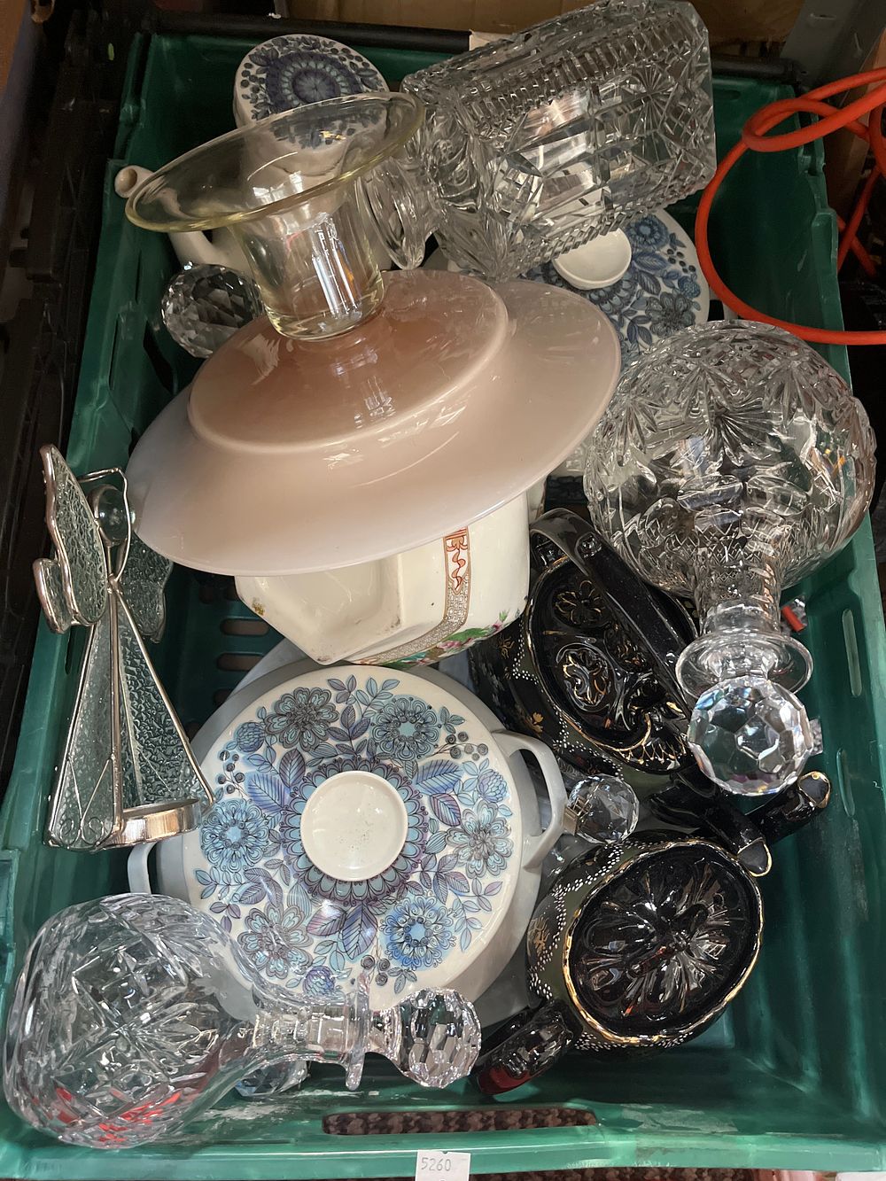 Lot 1218: A Collection of Decorative Glassware and Ceramics including Cut Crystal and Gilt-Patterned Teapots