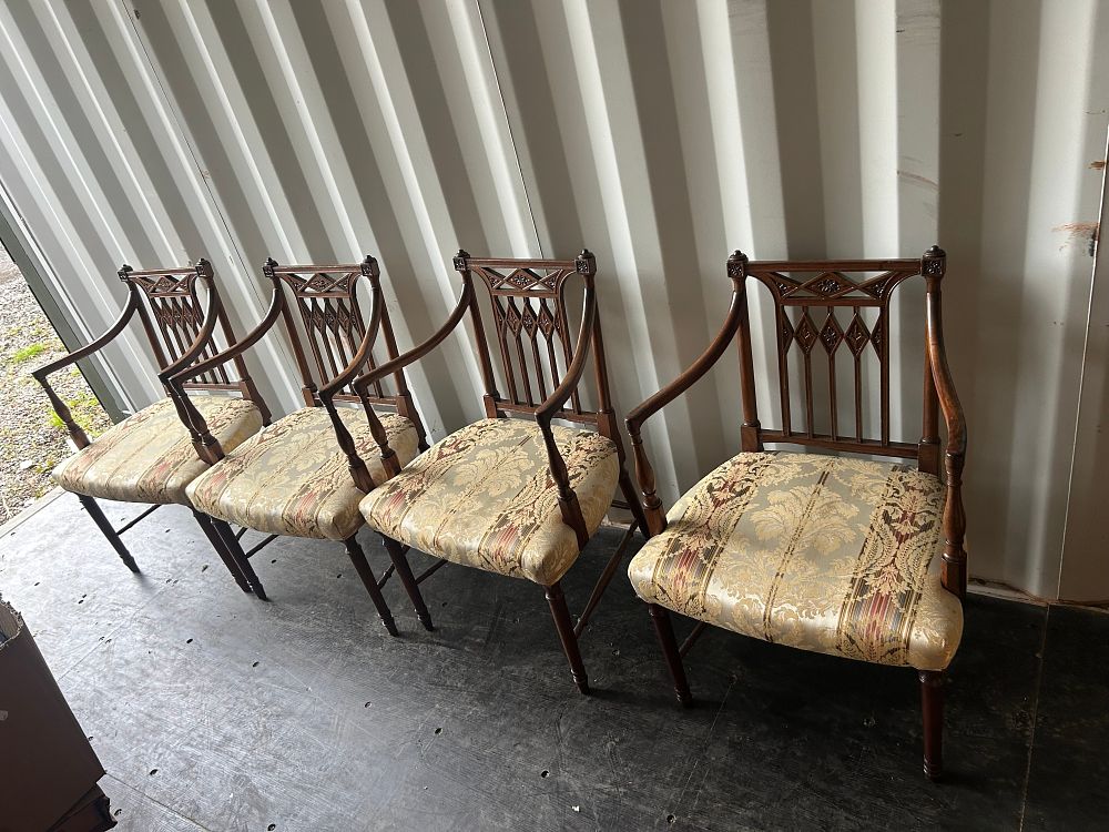 Lot 1257: Set of Mahogany Armchairs in the George III Sheraton Revival Style?