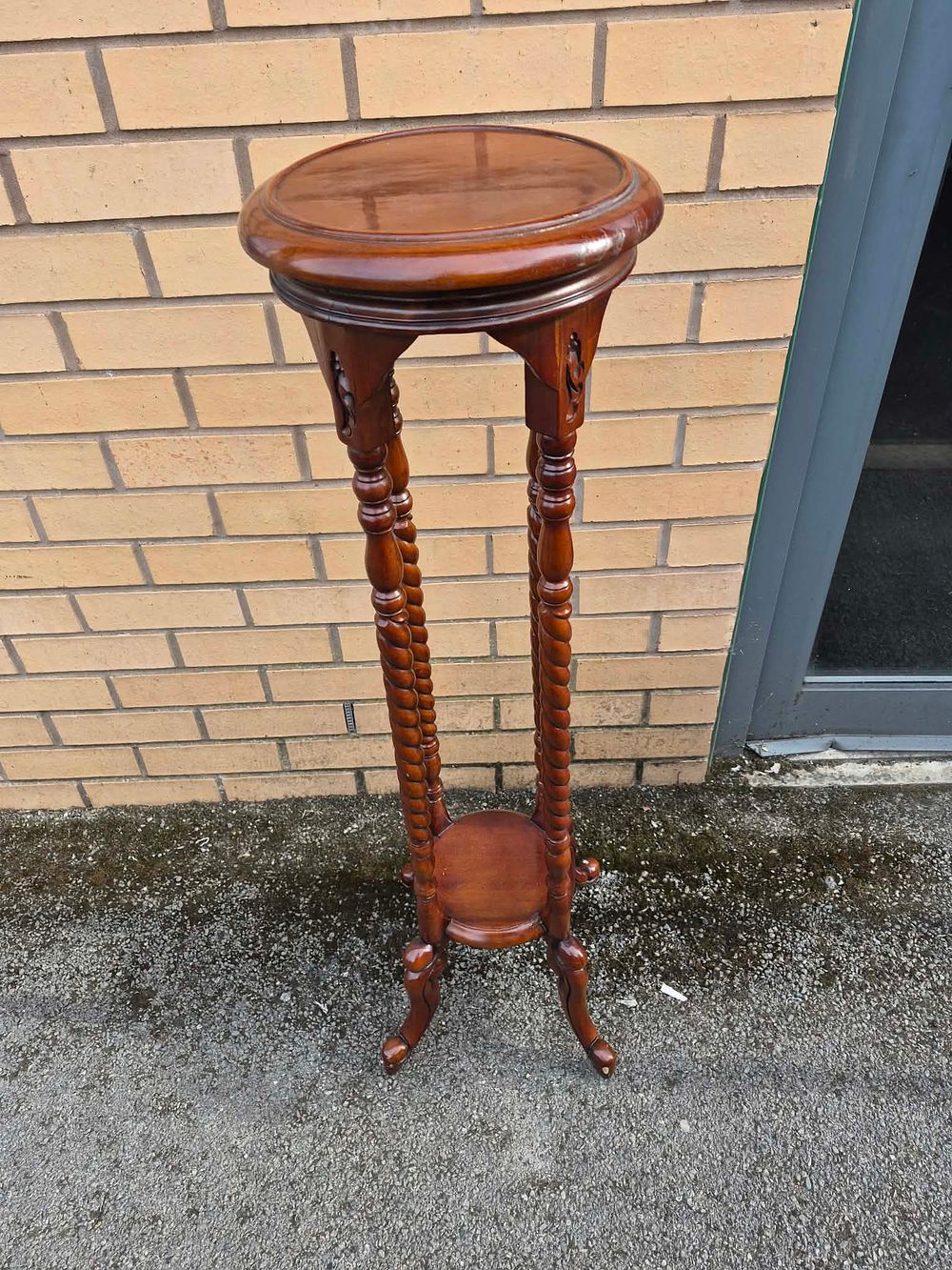 Lot 1278: Late 20th Century Mahogany Finish? Barley Twist Torchere Stand