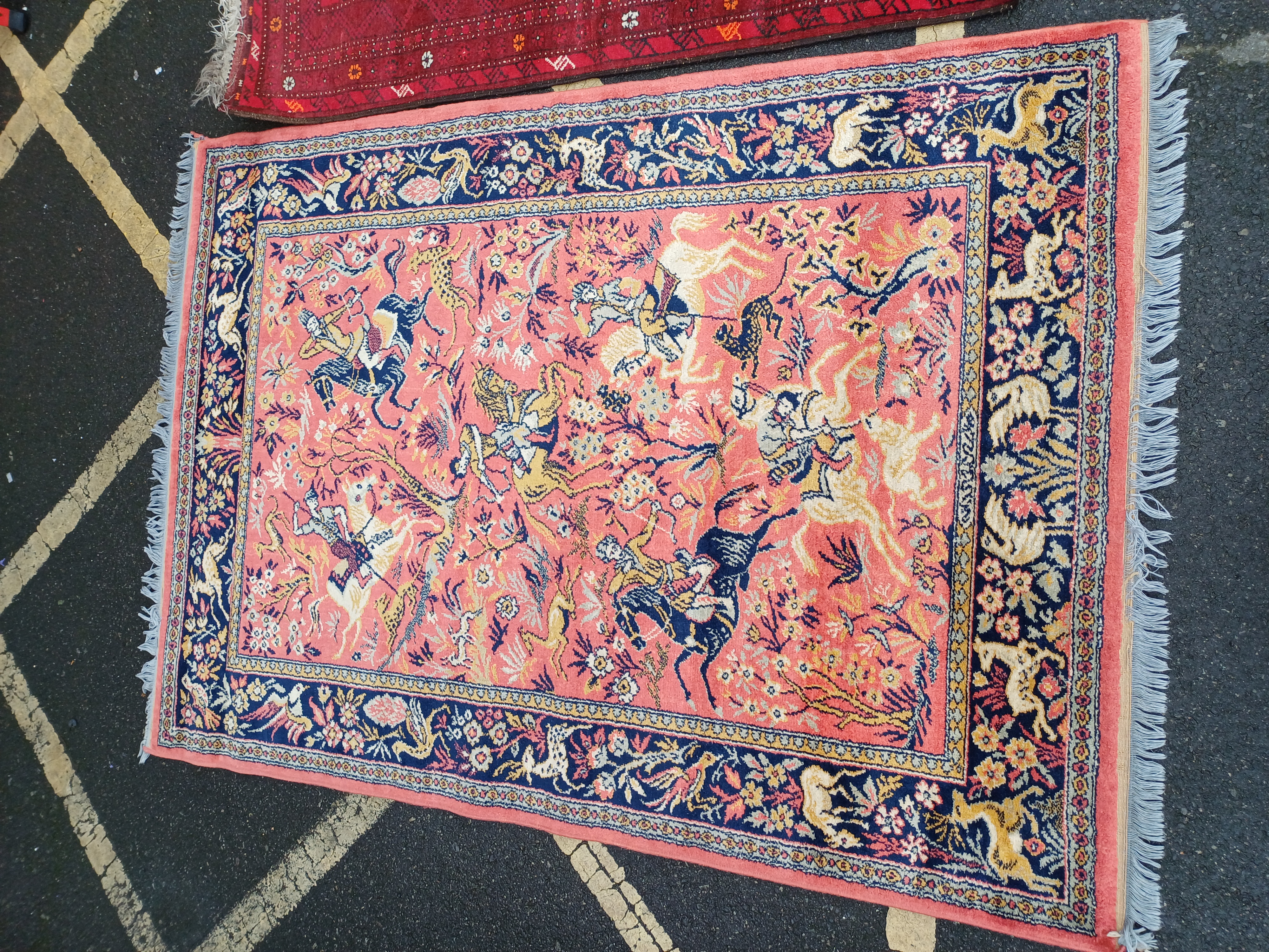 Persian Rug Patters Lot 257 – Two Handmade Wool Persian? Style Pictorial and Turkoman ...