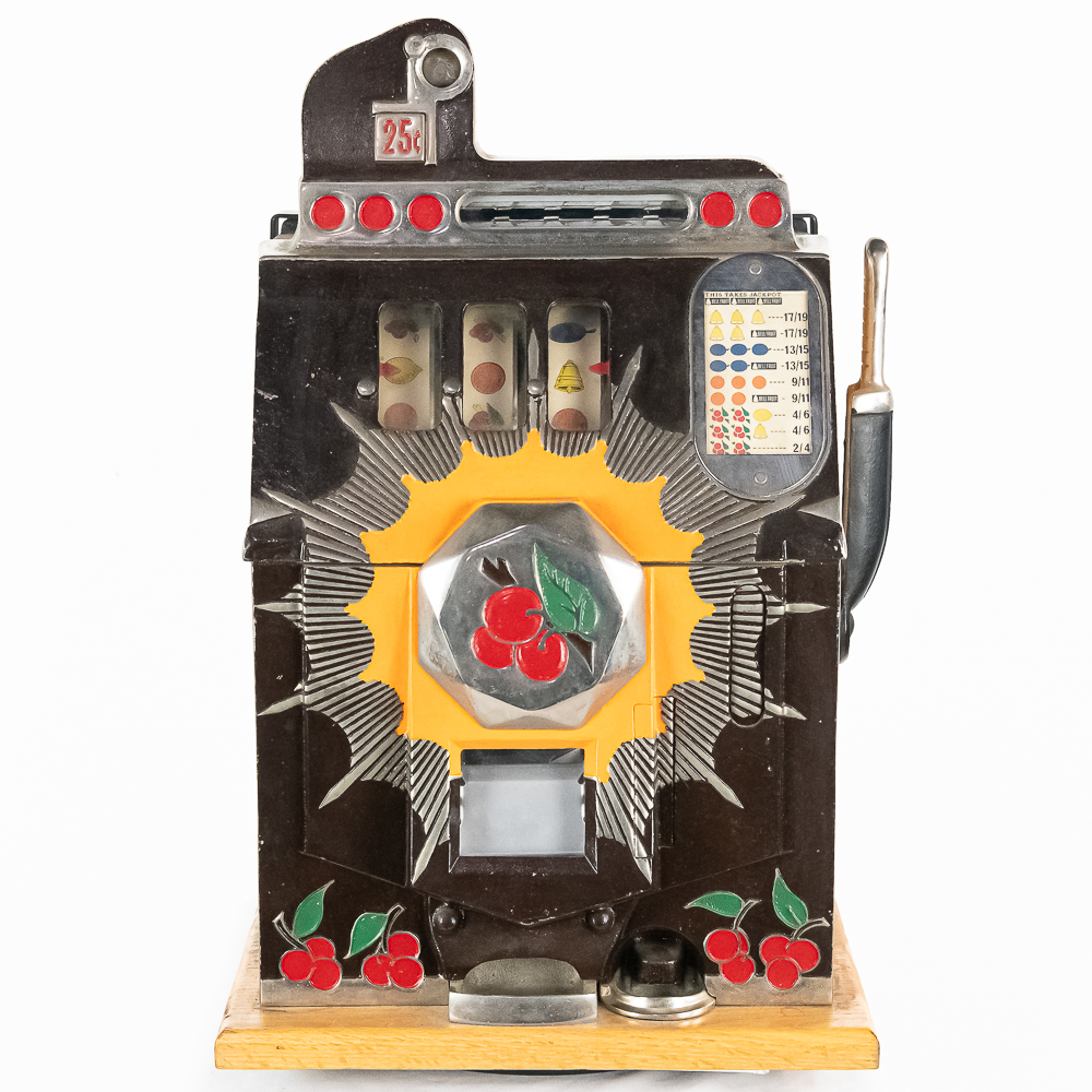 Lot 2030 Bursting Cherry 25 Cent Slot Machine Donley Auctions