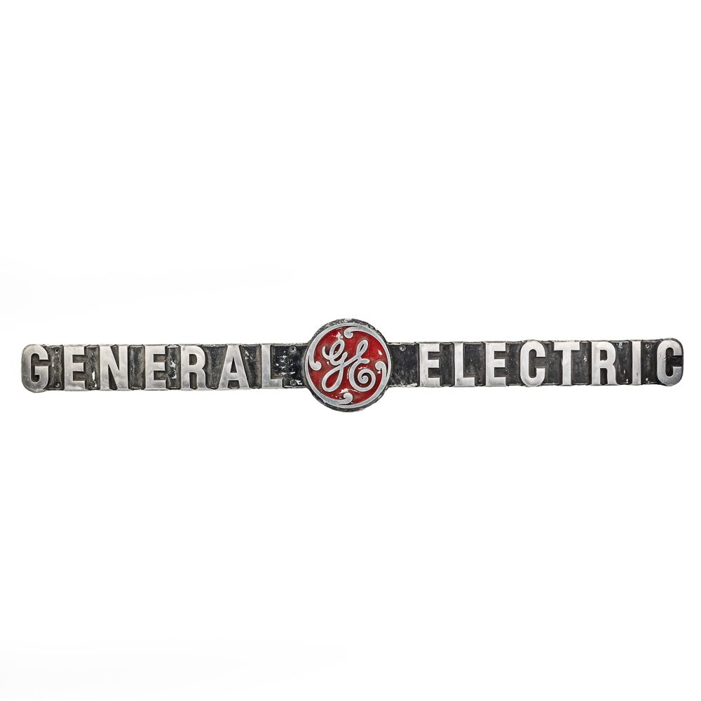 Lot 2016 - Vintage 5 ft GE General Electric Nameplate Sign
