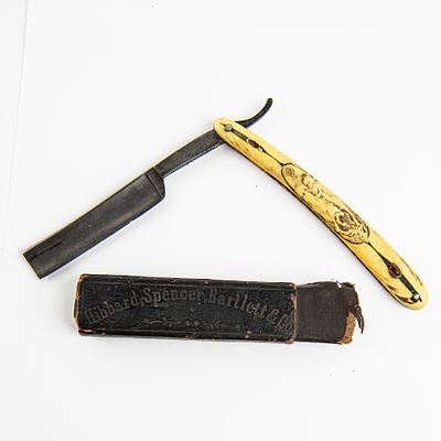 Hibbard Spencer Bartlett & Co Razor w/ Orig. Box. Vintage Straight Razor "0" by Hibbard, Spencer