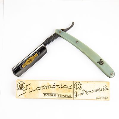 Filarmonica Doble Temple 13 Razor w/ Orig. Box. Vintage Straight Razor "Doble Temple 13" by Jose