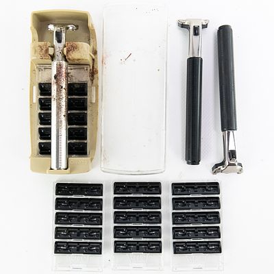 (6) Gillette Atra Razors and Blades. Included is an Atra Razor in package, (2) Atra Razors in