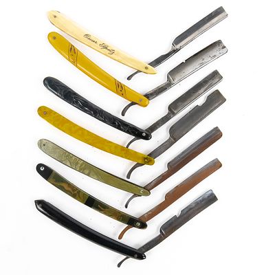 (7) Lot of Straight Razor Parts. Lot of Straight Razor parts, includes 7 razors w/o box. All