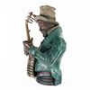 Bronze Banjo Player Sculpture By Aly Matthews. Polychrome limited edition bronze bust of a black Image - 14