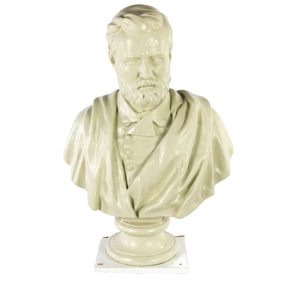 Ulysses S. Grant Life Size Bust Sculpture. Vintage life size plaster sculpture by artist 