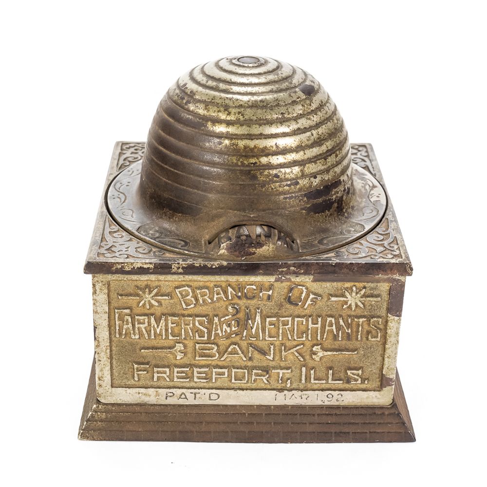 1892 Economy Accumulates Wealth Advertising Bank. 1892 Economy Accumulates Wealth "Beehive" cast 