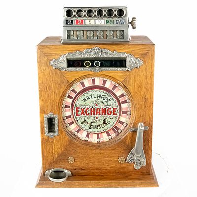 *Watling 5 Cent "Exchange" Single Wheel Slot. Circa 1909, Produced by the Watling Co. this 