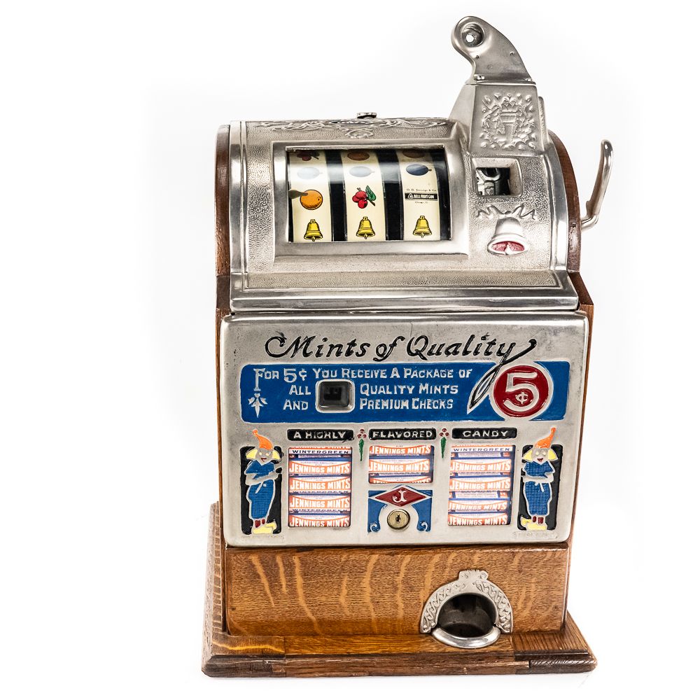 *20s Jennings Mints of Quality 5C Slot Machine. 1920s Jennings "Mints of Quality" 5c vintage 