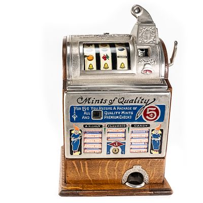 *20s Jennings Mints of Quality 5C Slot Machine. 1920s Jennings "Mints of Quality" 5c vintage 