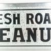 "Fresh Roasted Peanuts" Glass Sign. A stunning example of reverse-paint, chipped glass, mirror Image - 2
