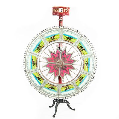 H.C. Evans Floor Model Horse Racing Wheel. This is a seldom seen, big six, odds changing 
