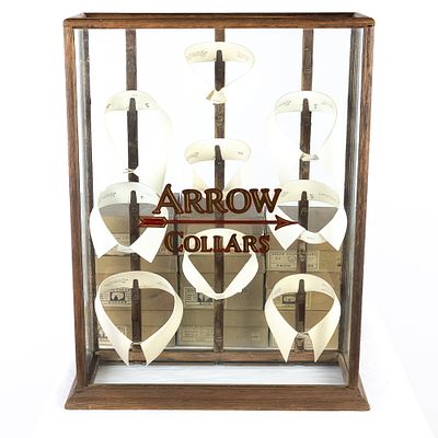 Arrow Shirt Collar Display Case W/Additional Stock. Nice vintage Arrow Shirt Collar display case 
