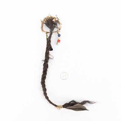 Native American Scalp Lock Drop. This intriguing piece appears to be a contemporary or vintage 