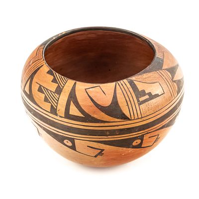 1970s Hopi-Tewa Pottery Bowl By Ruth Paymella. This Hopi pottery bowl crafted by Ruth Paymella 