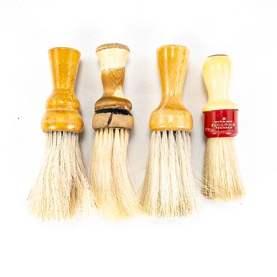 (4) Shaving Brushes - One Dubl Duck. Includes 4 vintage shaving cream brushes, one stamped 