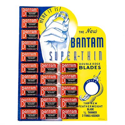 Vintage Bantam Razor Blade Display, comes with 20 blade boxes, good condition, see photos, 10 