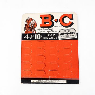 Vintage B-C Razor Blade Display. Vintage B-C Blade Razor Blade Display, Little Rock, AK, does 