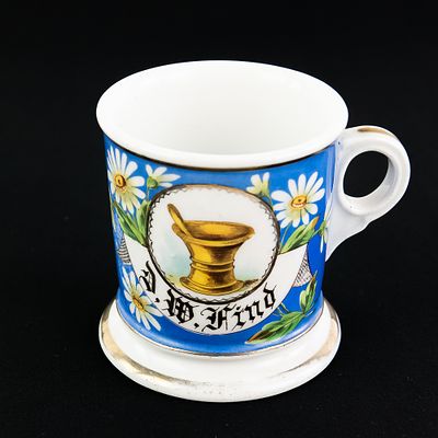 Pharmacist Occupational Shaving Mug. Shaving mug for a Pharmacist showing a mortar & pestle. In 